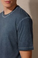 T-shirt manches courtes en coton OIL WASHED
