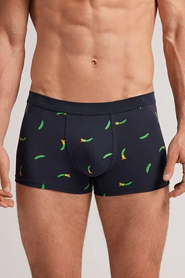 Boxers em Algodão Supima® Elástico Estampado de Courgettes