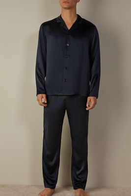 Pyjama Long en Soie avec Liseré