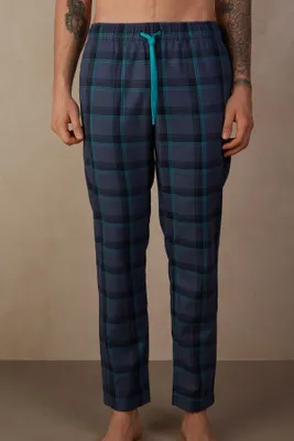 Pantalon à carreaux en toile de coton