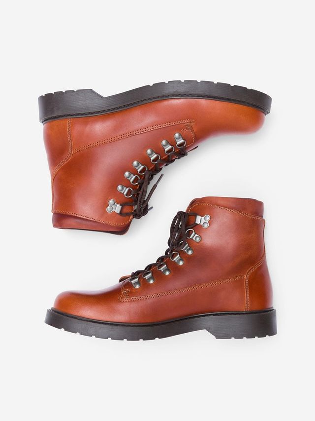 FINAL SALE - SELECTED | RICKY LEATHER LACE-UP BOOTS