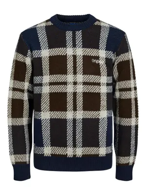 AZIZ RELAXED FIT PLAID SWEATER