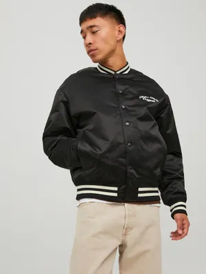 STUDIO RELAXED FIT EMBROIDERED BOMBER JACKET