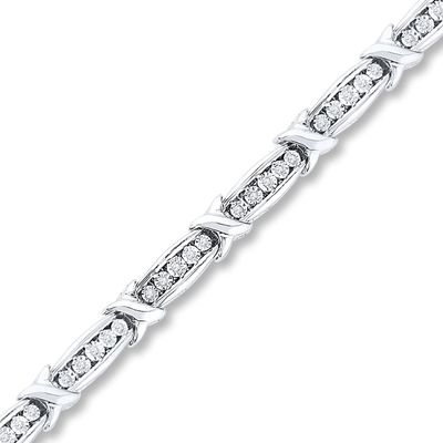 Diamond Bracelet 1/4 ct tw Round-cut Sterling Silver