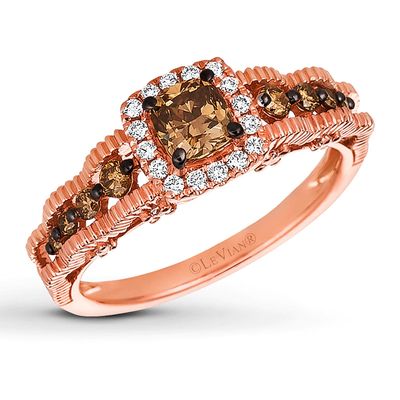 Le Vian Chocolate Diamond Ring 7/8 ct tw 14K Strawberry Gold