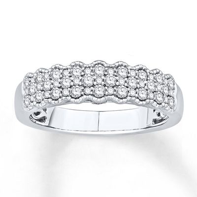 Diamond Ring 1/2 carat tw Bezel-set 14K White Gold