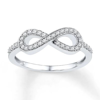 Diamond Infinity Ring 1/5 ct tw Round Sterling Silver