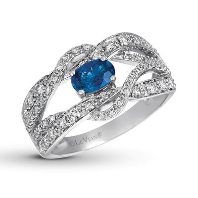 Le Vian Natural Sapphire Ring 1/2 ct tw Diamonds 14K Gold