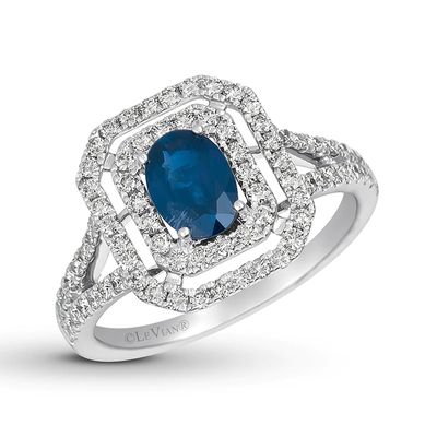 Le Vian Natural Sapphire Ring 5/8 ct tw Diamonds 14K Gold