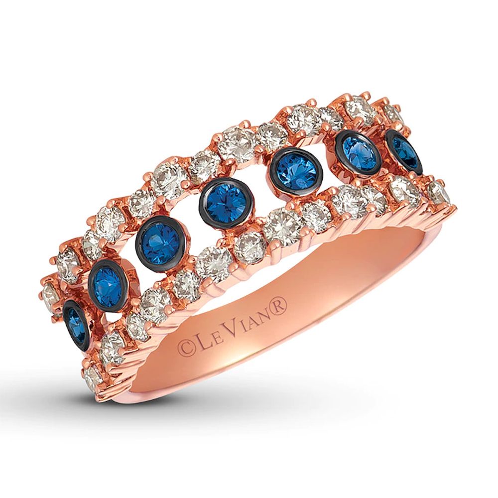 Le Vian Natural Sapphire Ring 7/8 ct tw Diamonds 14K Gold