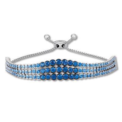 Le Vian Denim Ombre Bolo Bracelet White Sapphires 14K Gold