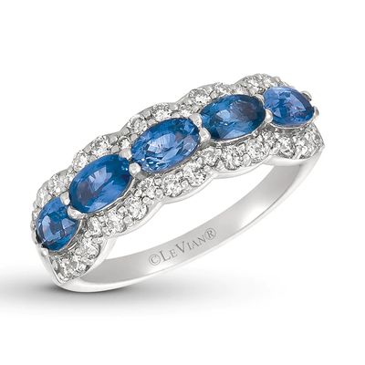 Le Vian Natural Ceylon Sapphire Ring 3/8 ct tw Diamonds 14K Vanilla Gold