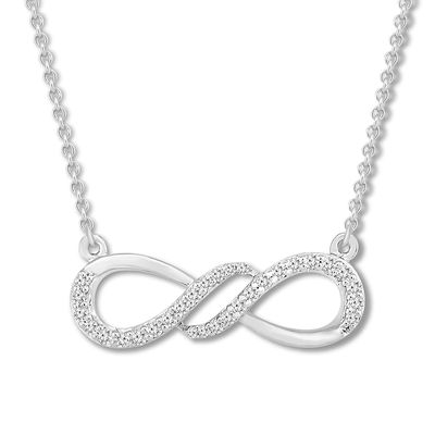 Heartbeat Necklace 1/20 ct tw Diamonds 10K White Gold