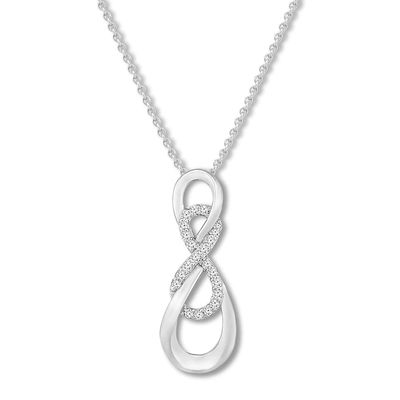 Diamond Infinity Necklace 1/10 carat tw Sterling Silver