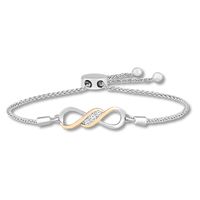 Diamond Infinity Bracelet 1/10 ct tw Sterling Silver/10K Gold