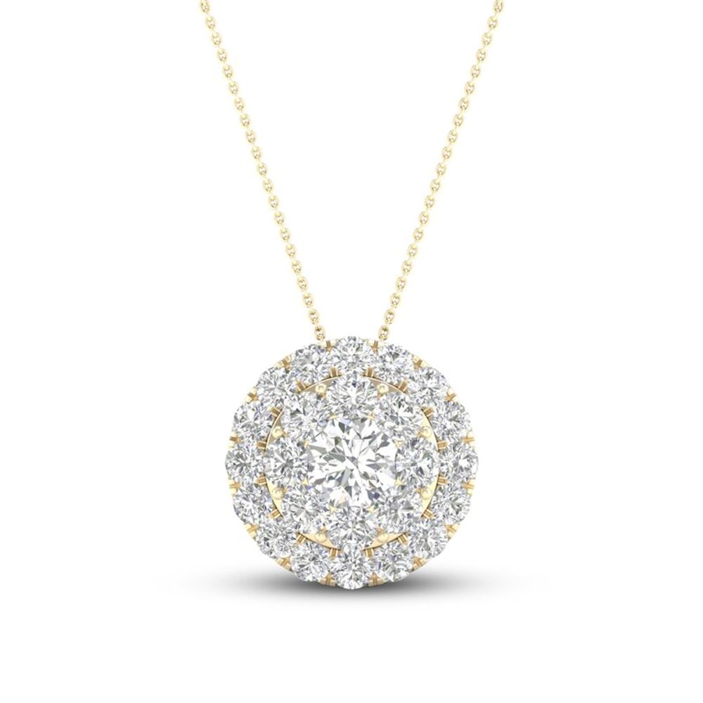 Diamond Necklace 1/2 ct tw Round 10K White Gold