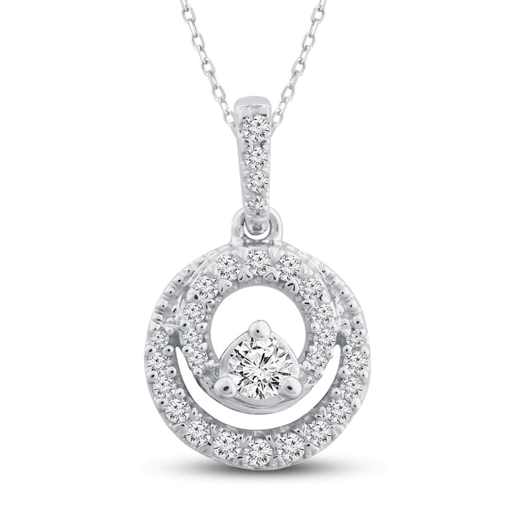 Heartbeat Necklace 1/20 ct tw Diamonds 10K White Gold