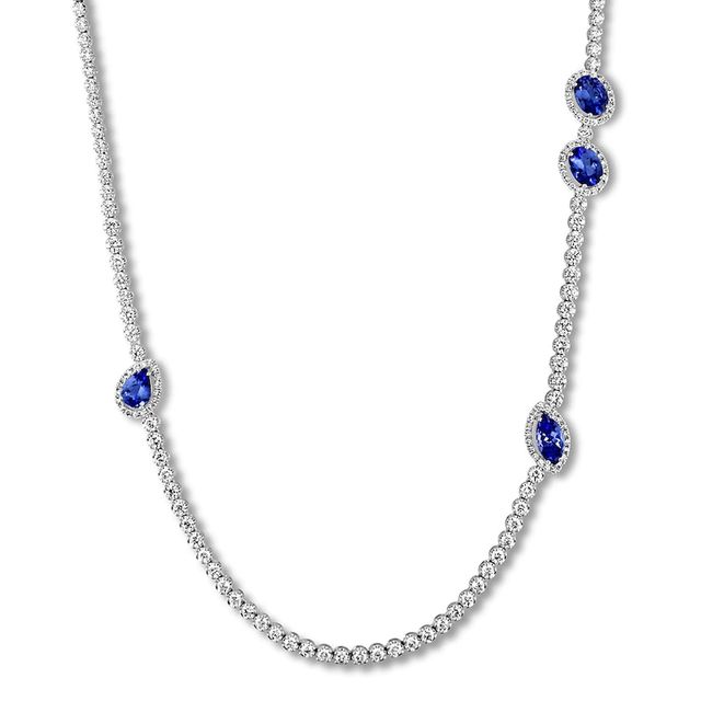 2mm Blue Gold Vermeil Tennis Choker Necklace | Classy Women Collection