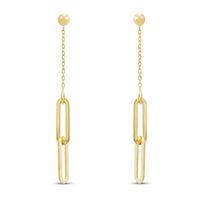 Italia D'Oro Oval Link Drop Earrings 14K Yellow Gold