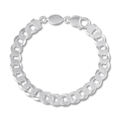 Men's Curb Chain Bracelet Sterling Silver 8.5"