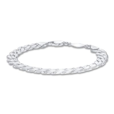 Men's Curb Chain Bracelet Sterling Silver 8"