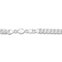 Men's Solid Curb Chain Bracelet Sterling Silver 8"