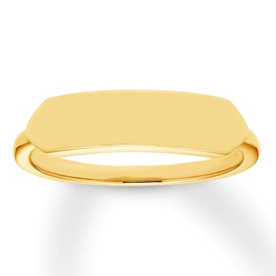Geometric Bar Ring 10K Yellow Gold
