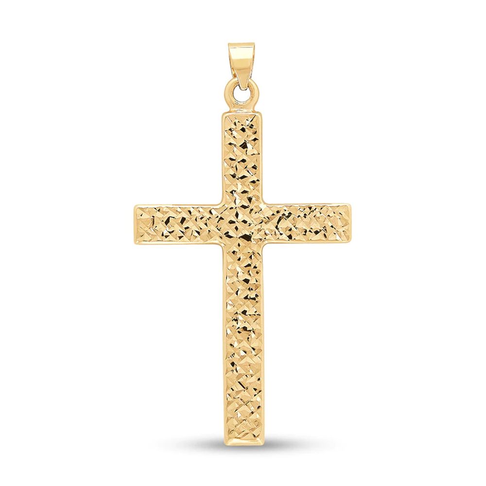 Shy Creation Cross Necklace Diamond Accents 14K Yellow Gold SC55021364 |  Jared