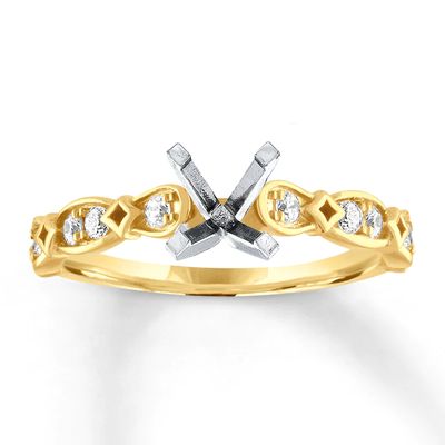 Diamond Ring Setting 1/4 carat tw Round-cut 14K Yellow Gold