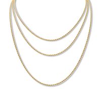 Triple Rope Chain Necklace 10K Yellow Gold 18"