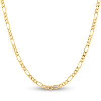 Hollow Figaro Chain Necklace 14K Yellow Gold 20" 4.4mm