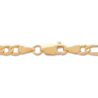 Hollow Figaro Chain Necklace 14K Yellow Gold 20" 4.4mm