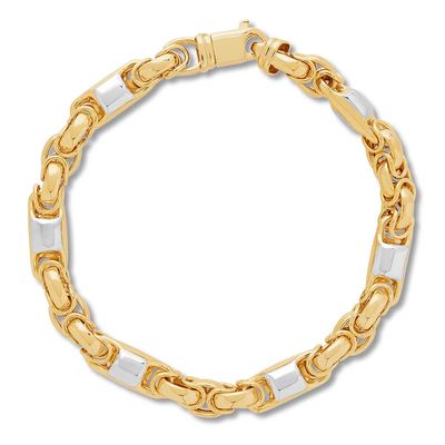 Men's Link Chain Bracelet 10K Yellow Gold 8.5"