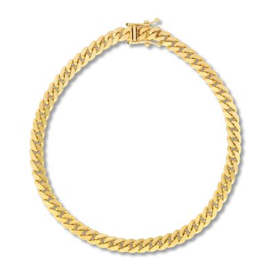 Solid Cuban Link Chain Bracelet 10K Yellow Gold 8.5" 5mm