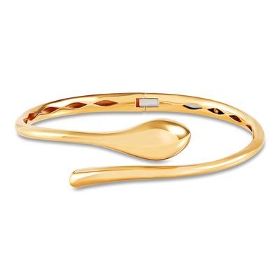 Italia D'Oro Snake Bangle Cuff Bracelet 14K Yellow Gold