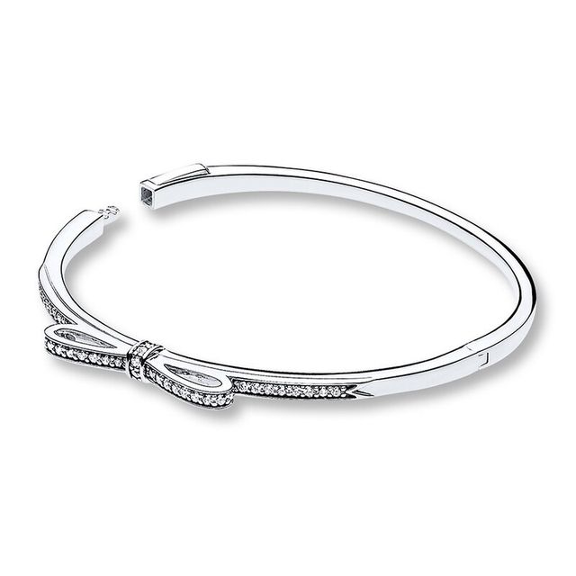 Jared The Galleria Of Jewelry PANDORA 6.3" Bangle Sparkling Sterling Silver | Bridge Street Town Centre