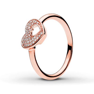 PANDORA Rose Ring Shimmering Puzzle Heart Frame