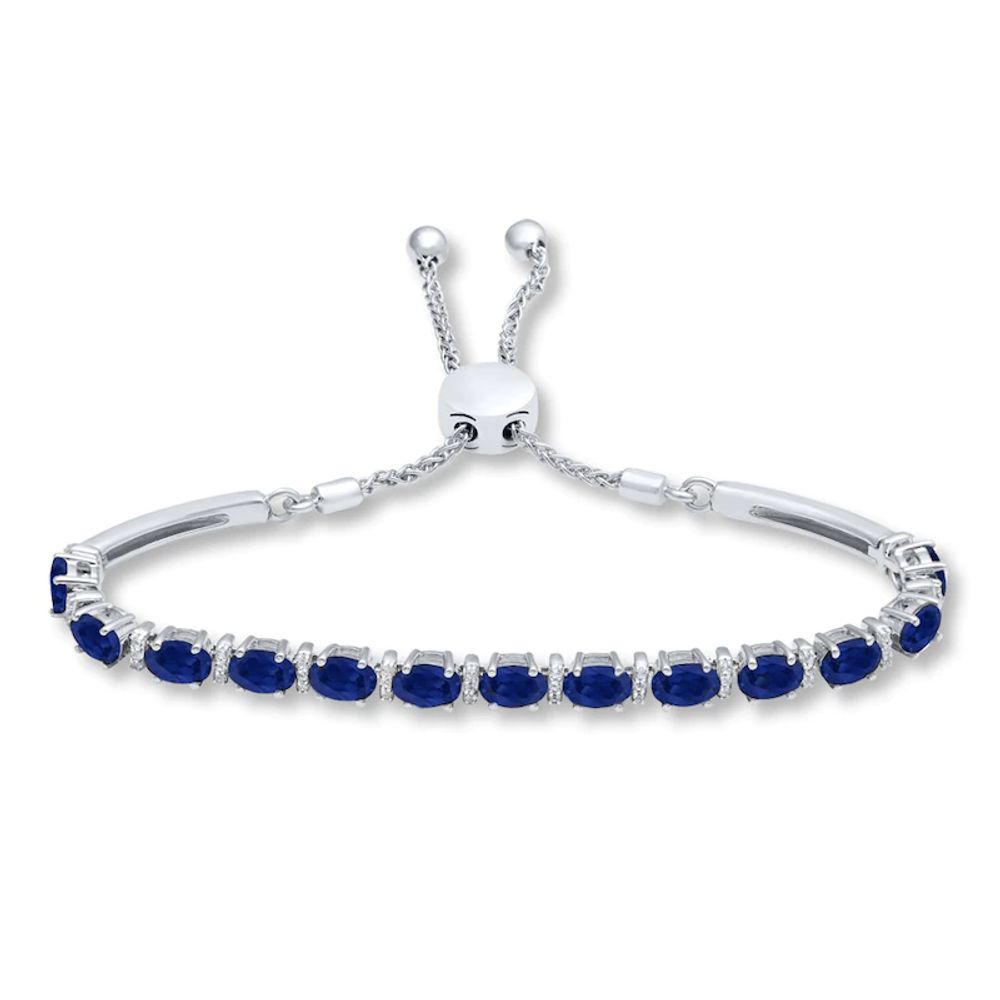 Lab-Created Sapphires Sterling Silver Bracelet