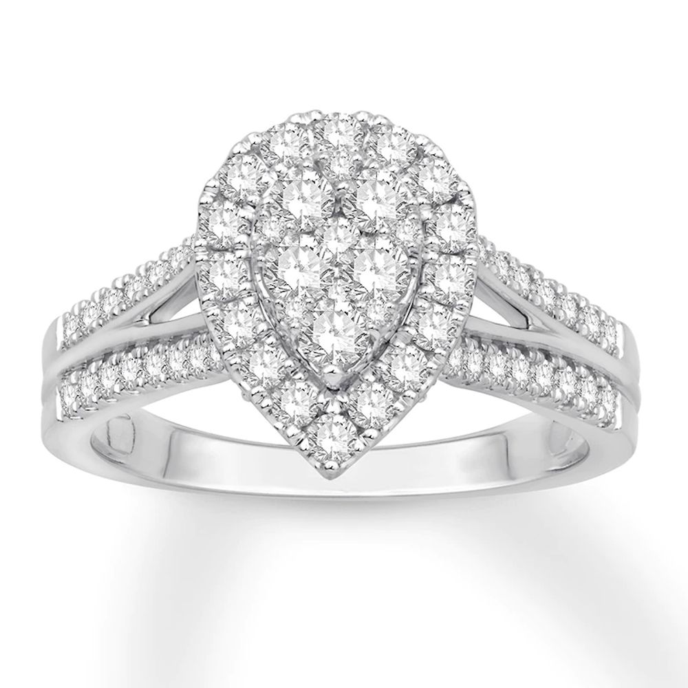 Diamond Engagement Ring 1 1/5 ct tw Round 14K White Gold