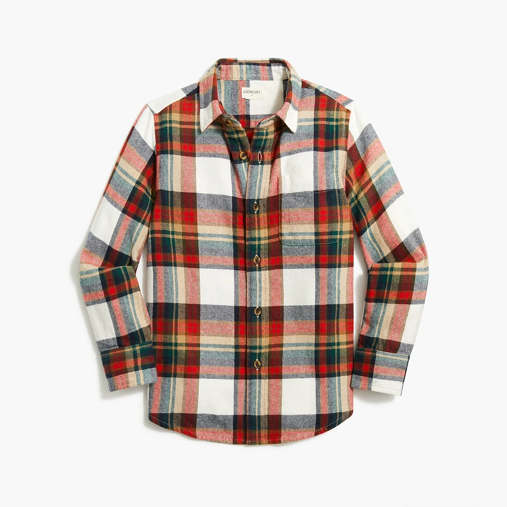 Boys' button-up flannel shirt