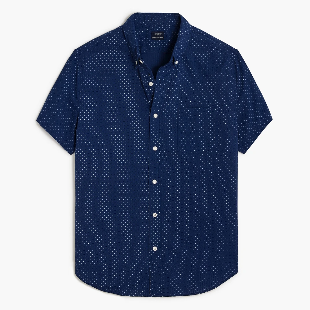 Seersucker slim shirt