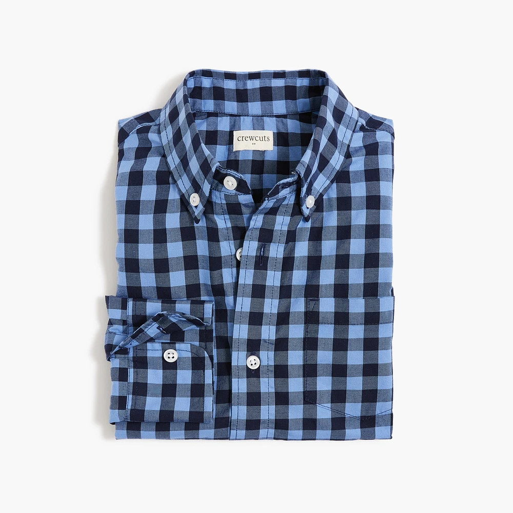 Boys' gingham washed shirt