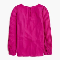 Pleated-sleeve top