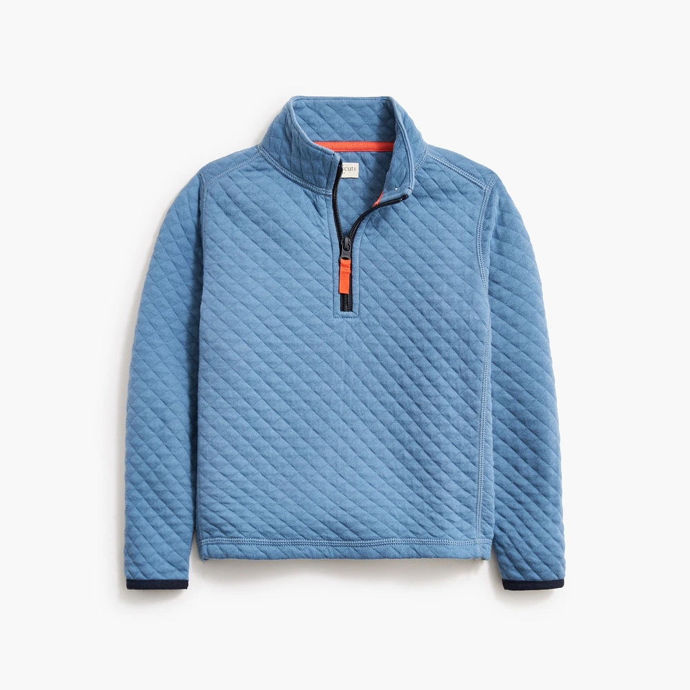 Boys' quilted half-zip