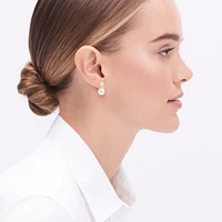 Pearl crystal stud earrings