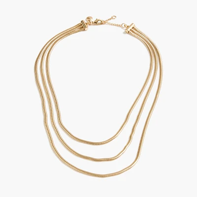 Gold snake chain layering necklace