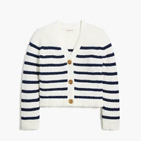 Girls' striped cardigan sweater