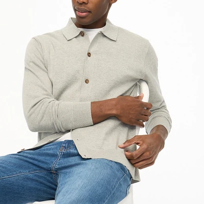 Cotton cardigan sweater-polo