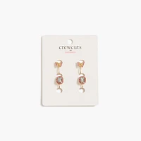 Girls' rhinestone clip-on earrings set-of-two