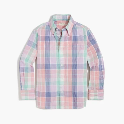 Boys' plaid washed shirt